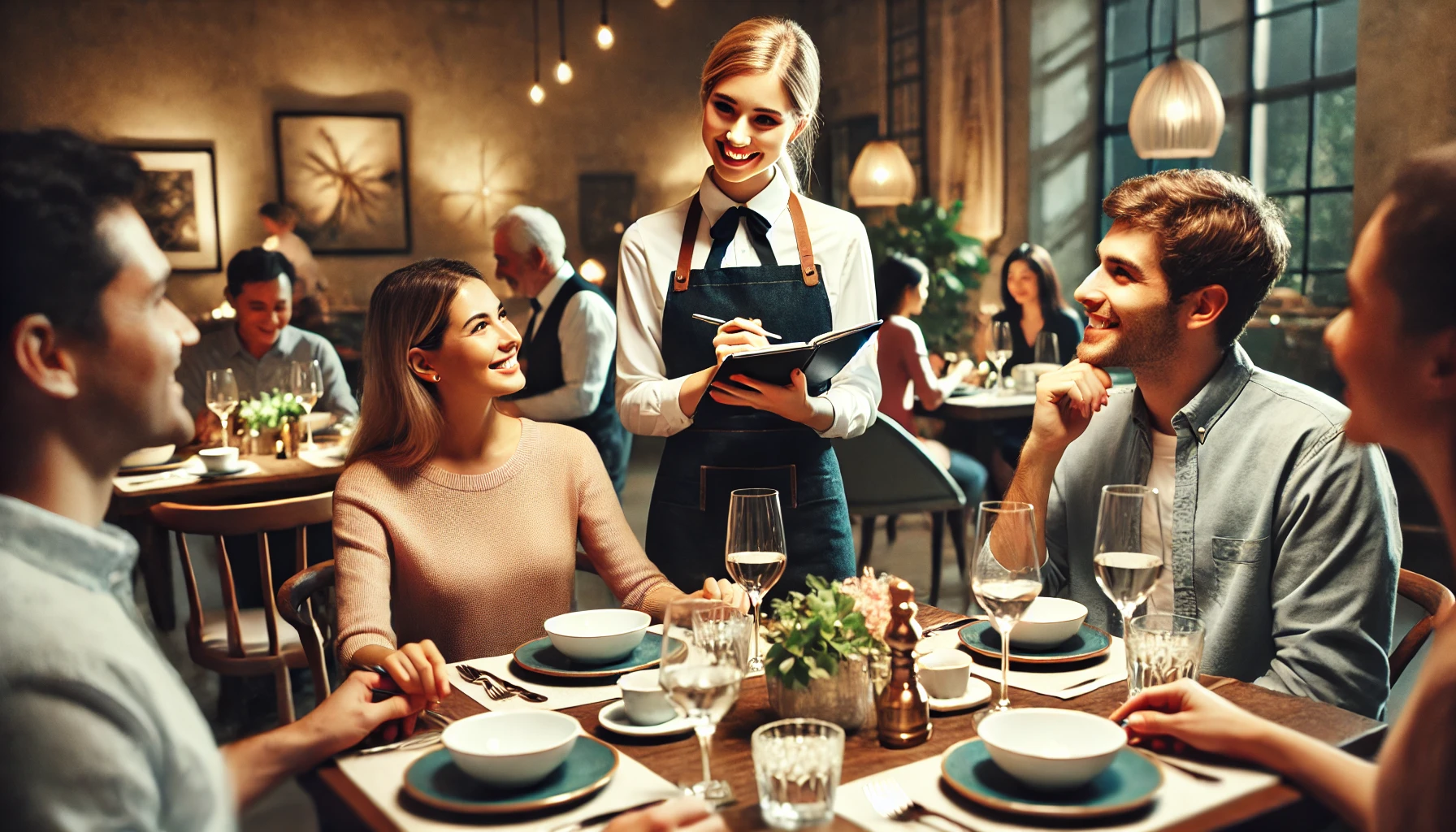 Waitress at Table